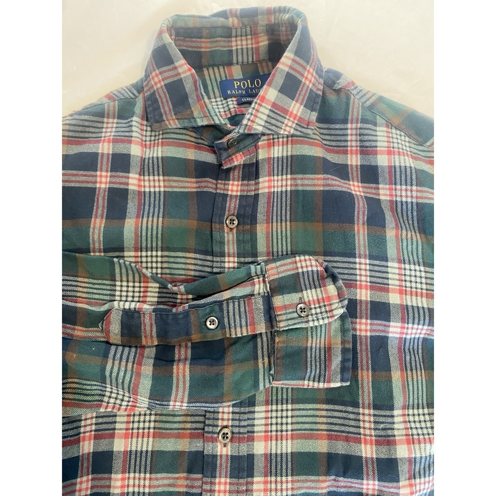 Men's Polo Ralph Lauren Classic Fit ‎ 100% Cotton Flannel Shirt-Size Med